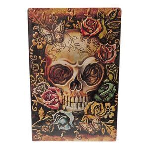 Antique Style Skull Embossed Lined 200 Page Faux Leather Journal 5.8" x 8.3"